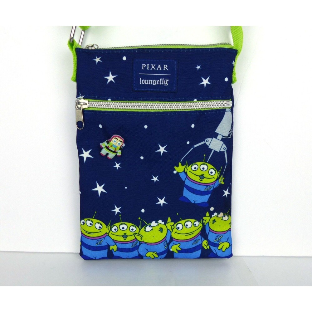 Pixar Loungefly Toy Story Alien Crossbody Bag I Have Been Chosen Blue Green